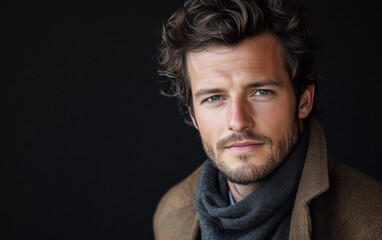 Fototapeta premium Confident businessman with a suit and a smile in a studio background, He looking at the camera