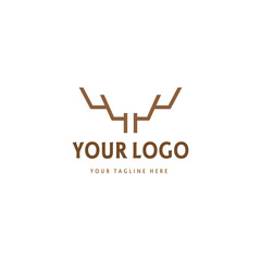 Antler Vector logo or a bare tree icon wilderness modern looking abstract logotype