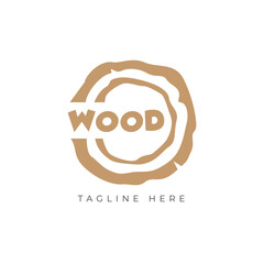 Wood logo vintage wooden texture symbol circular wooden trunk cut vector abstract tree texture