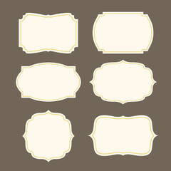 Set of vintage decorative borders cream color background clean simple antique old fashioned borders
