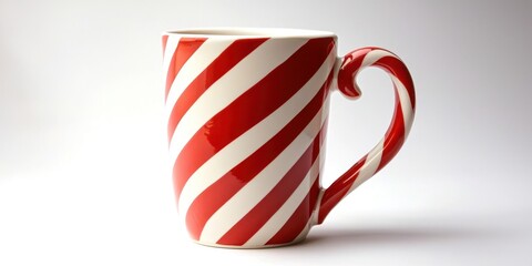 Obraz premium Red and white striped coffee mug