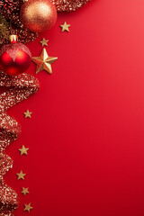 christmas star on red