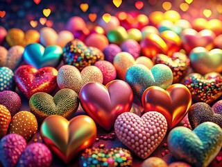 Fototapeta premium Heart Collection: High-Resolution Depth of Field Photography, Stunning Romantic Images, Love, Valentine's Day, Hearts Artwork