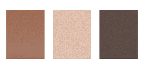 Brown background vertical banner set. Abstract Mocha mousse dotted textured template. Monochrome chocolate backdrop. Minimal modern nude colors. Vector illustration.