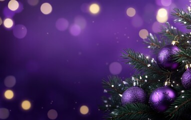 Obraz premium christmas new year purple background