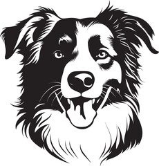 Australian Shepherd Silhouette Vector Illustration White Background