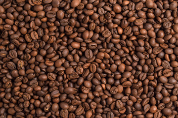 Aromatic Roasted Coffee Beans Textured Background