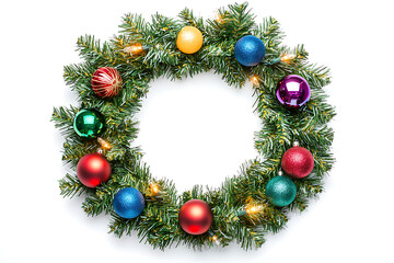 A Decorative Christmas Frame with Vibrant Green Elements.