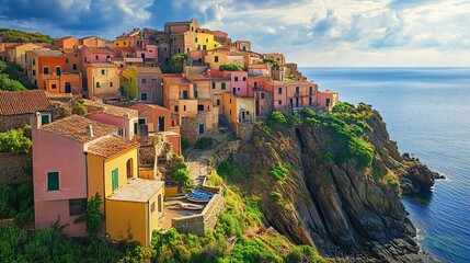 Obraz premium Fantastic view of popular travel destination Costa Paradiso. Picturesque landcape of Mediterranean sea. Location: Costa Paradiso, Province of Sassari, Sardinia, Italy, Europe