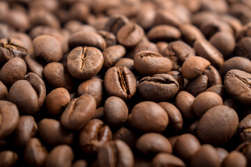 Aromatic Roasted Coffee Beans Textured Background