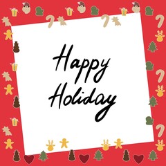 christmas greeting card christmas holiday, decoration, set, tree, gift, winter, xmas, illustration, snowman, bell, celebration, santa, symbol, ornament, star, new year, design, snowflake