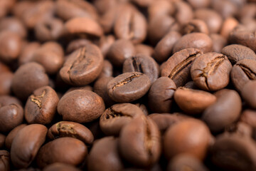 Aromatic Roasted Coffee Beans Textured Background