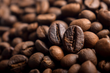 Aromatic Roasted Coffee Beans Textured Background