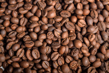 Aromatic Roasted Coffee Beans Textured Background