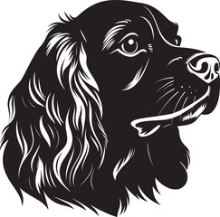 Cavalier King Silhouette Vector Illustration White Background