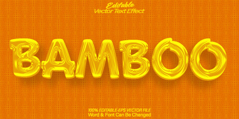 Bamboo Vector Text Effect Editable Alphabet Orange Yellow © Zeta