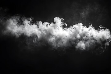 Smoke and Fog on Black Background, Abstract Smoke Clouds, All Movement Blurred, intention out of focus