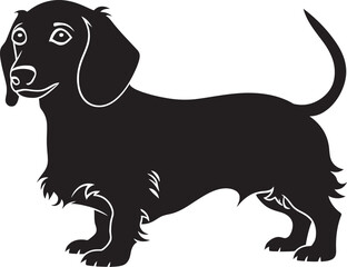 Dachshund Silhouette Vector Illustration White Background