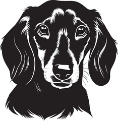 Dachshund Silhouette Vector Illustration White Background