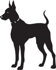 Dobermann Silhouette Vector Illustration White Background