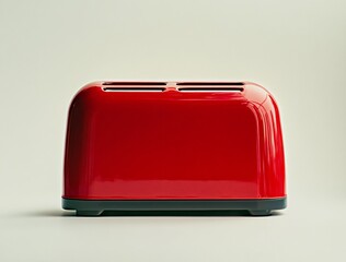 Sleek Red Toaster Kitchen Appliance Minimalist Design
