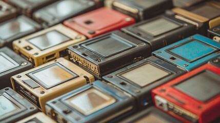 Vintage hard drive isolated on background, symbolizing memory storage and data preservation concept for technology and retro design projects.