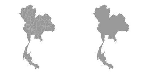 Thailand map with administrative divisions. Vector illustration.