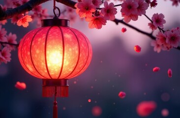 A blank mockup of a Chinese lantern with a rectangular nameplate at its center