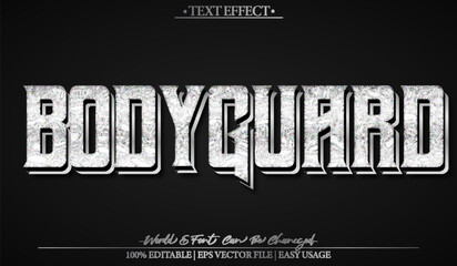 Black Bodyguard Vector Text Effect Editable Alphabet