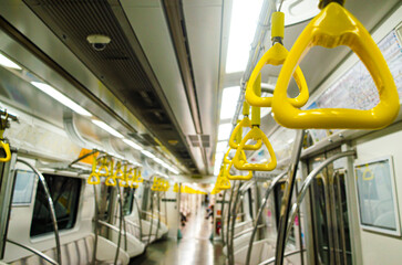 inside the subway car in seoul,korea