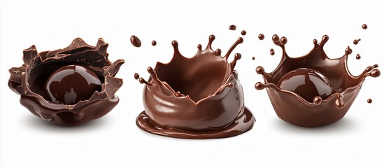 Delicious Chocolate Candy Melts Splashing Images