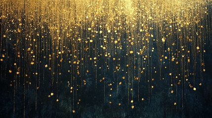 Luxurious Dark Gradient with Cascading Golden Sparkles