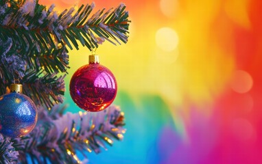 Fototapeta premium christmas new year rainbow background