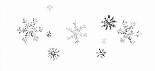 Beautiful Pencil Sketch Snowflakes Winter Design
