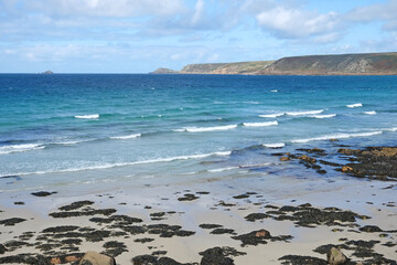 Sennen Cove beach, in West Cornwall, UK.