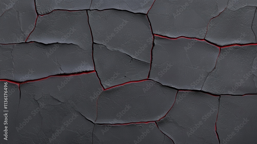 Poster textured dark grey background with cracks and red lines