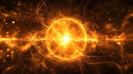 Obraz premium Fiery Plasma Energy Orb Abstract Background Power Light