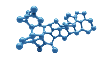 Detailed Scientific Illustration of a Blue 3D Representation of a Protein Molecule Perfect for Academic and Research Purposes