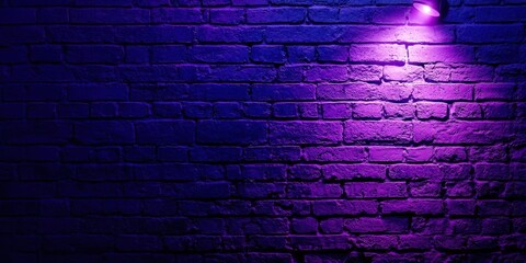 Purple brick wall with a light shining on it