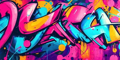 Colorful graffiti with the letters 
