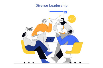 Women Leaders. Flat Vector Illustration