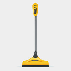 Flat Icon Electric Mop Vacuum Cleaner with Yellow Handle Minimalist Design for Home Cleaning and Modern Household Solutions
