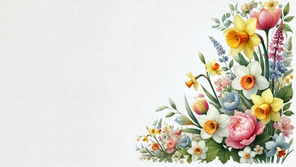 ilustración flores aisladas. fondo blanco