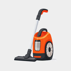 Fototapeta premium Handheld vacuum cleaner flat icon design with handle for home cleaning convenience and efficiency in modern interior spaces and minimalistic decor