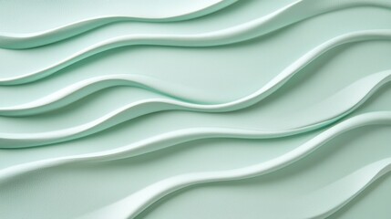 Obraz premium Abstract Wavy Texture Pattern in Soft Green Shades for Decor