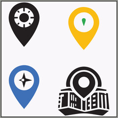 location locator icon bundle with color design 