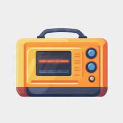 Obraz premium Portable power station flat icon toaster with a toaster on top creative design energy efficiency illustration for modern living spaces