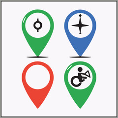 location locator icon bundle with color design 