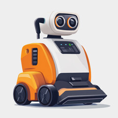 Fototapeta premium Flat Icon Window Cleaner Robot on White Surface Smart Home Technology Automation Cleaning Device Modern Design High Quality Vector Illustration