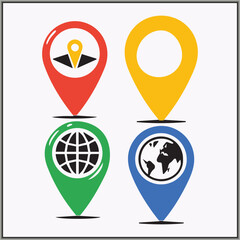 location locator icon bundle with color design 